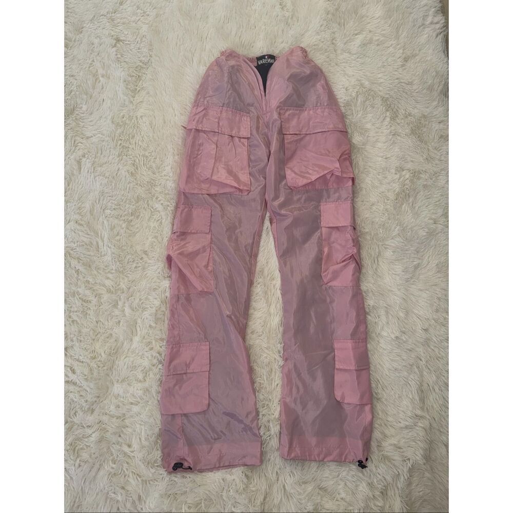 VARENNE size XS baby pink v cut cargo pants rose color